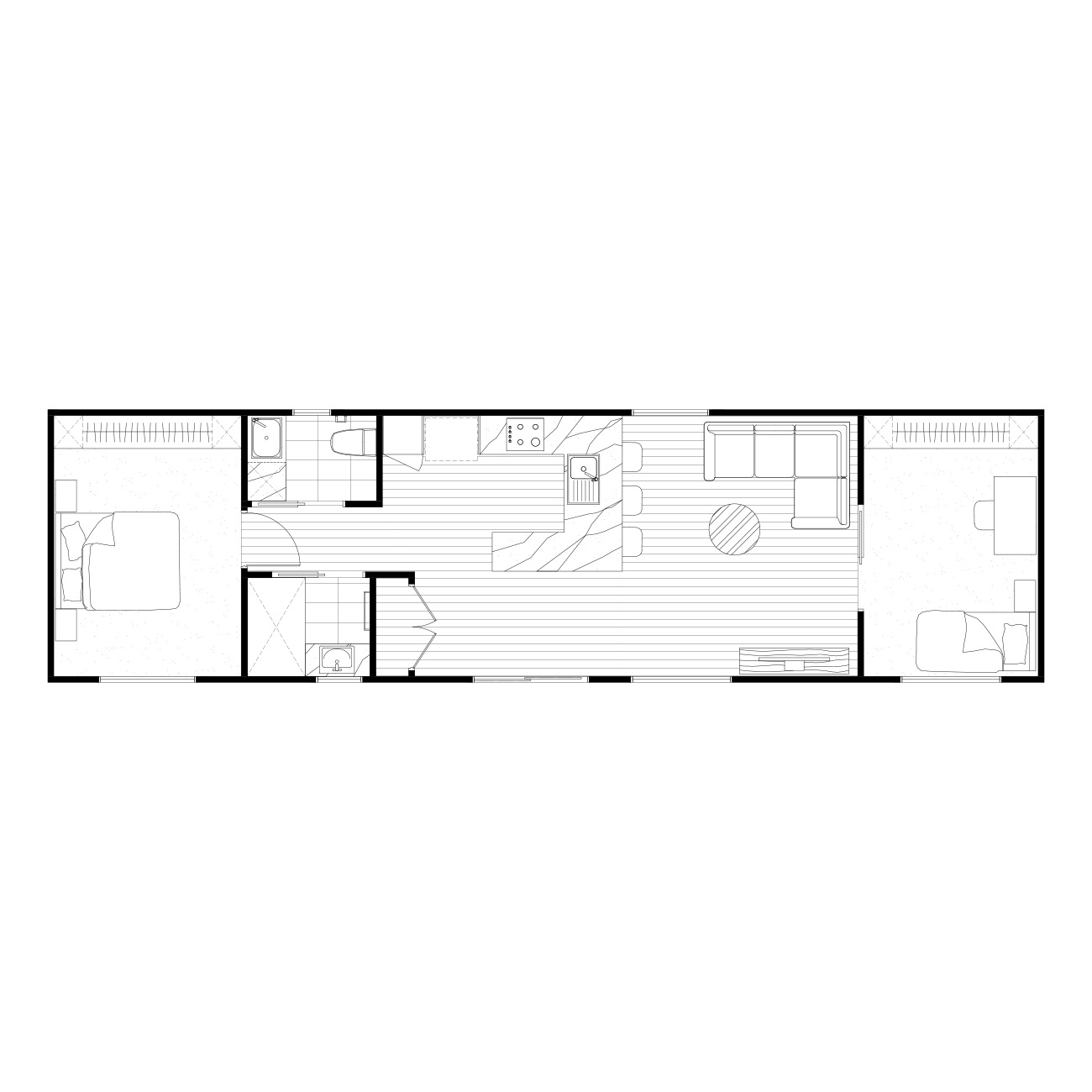 The Monaco modular home floorplan designed by Fox Modular