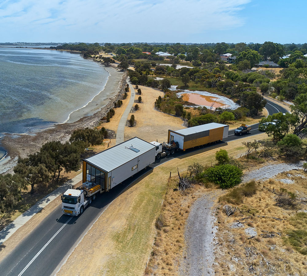 Fox Modular home being transported in WA